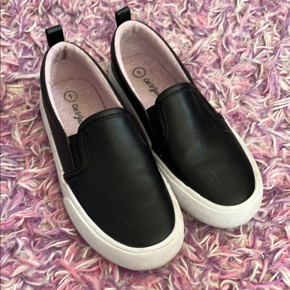 Classic Black Slip-On Kids Shoes